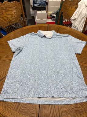 Good Good Golf Men's Sky Blue Micro-Print Polo Shirt